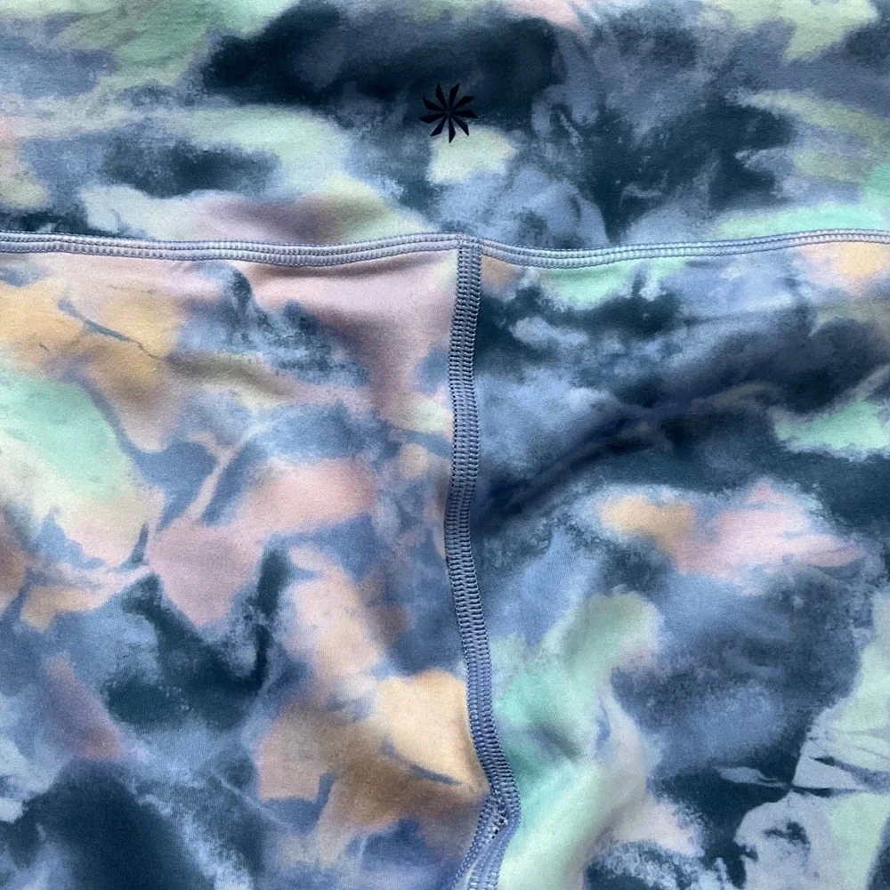Athleta Girl High Rise Printed Chit Chat Tight Blue Purple Abstract Leggings L12